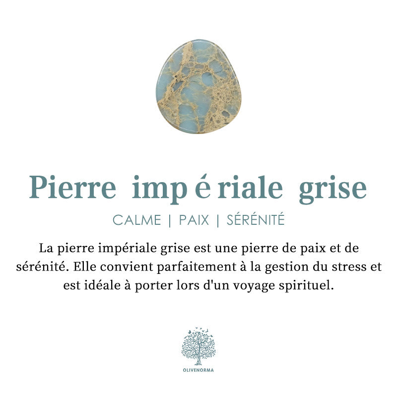 Collier avec pendentif en croix en pierre naturelle Olivenorma