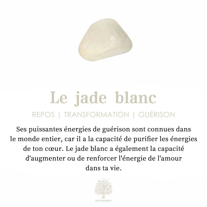 Collier en jade blanc irrégulier avec croix en gravier et perles faites à la main Olivenorma