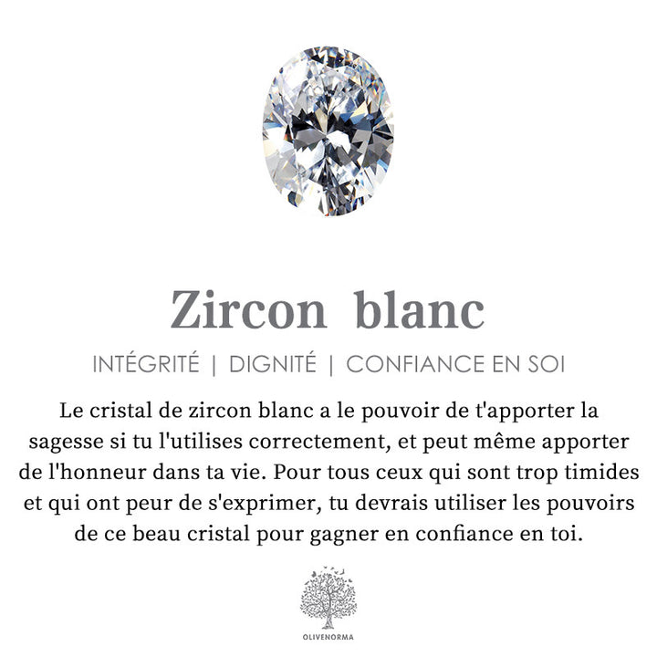 Collier à pendentif en forme de cœur irrégulier en agate blanche et zircone Olivenorma