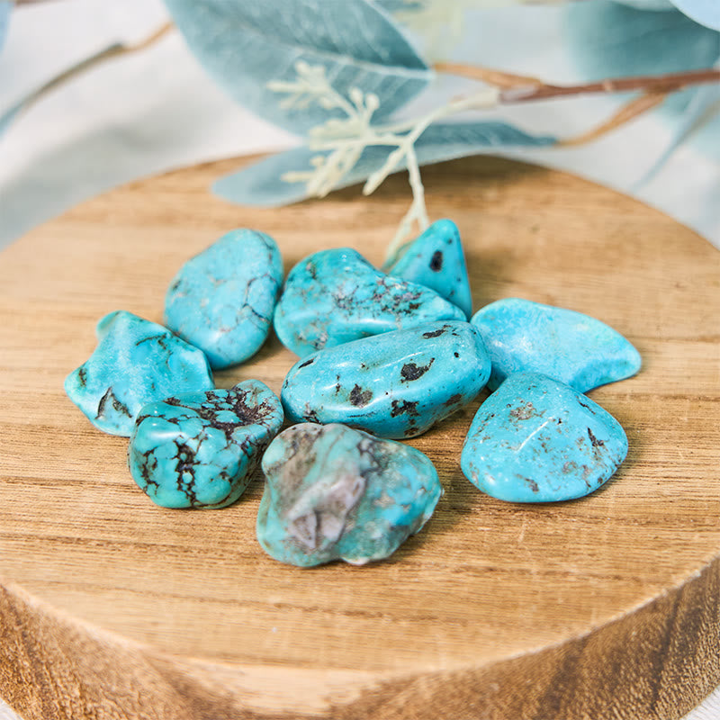 Pierre roulée en cristal de guérison Reiki turquoise véritable Olivenorma