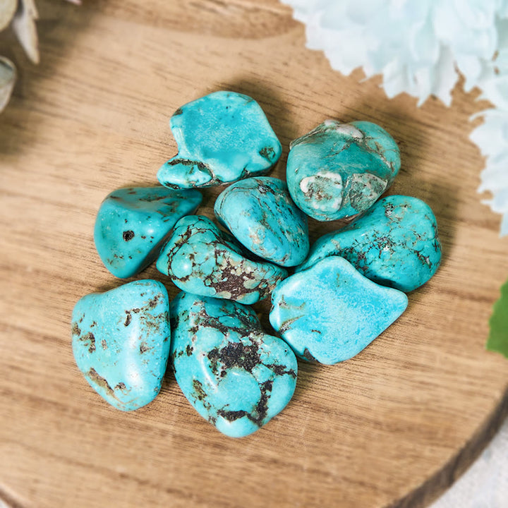 Pierre roulée en cristal de guérison Reiki turquoise véritable Olivenorma