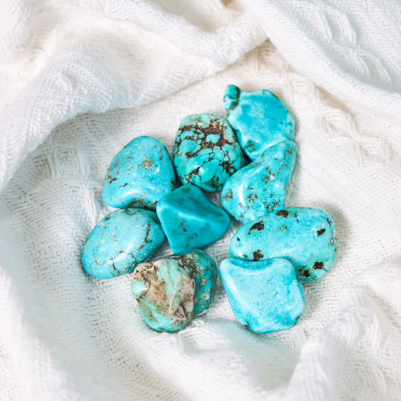 Pierre roulée en cristal de guérison Reiki turquoise véritable Olivenorma