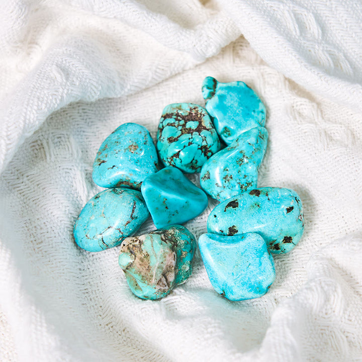 Pierre roulée en cristal de guérison Reiki turquoise véritable Olivenorma