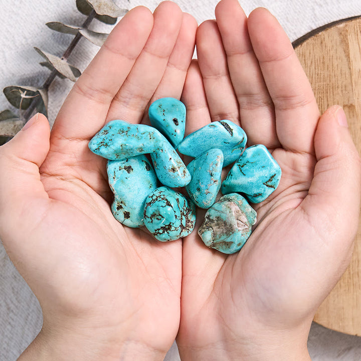 Pierre roulée en cristal de guérison Reiki turquoise véritable Olivenorma