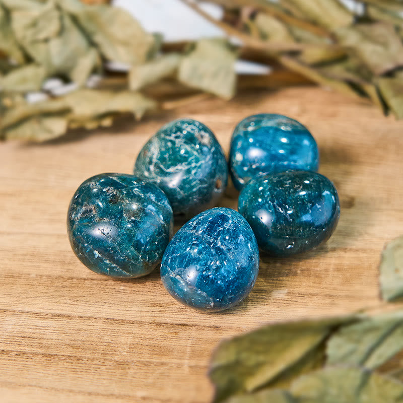 Pierre roulée de guérison en apatite bleue naturelle polie Olivenorma
