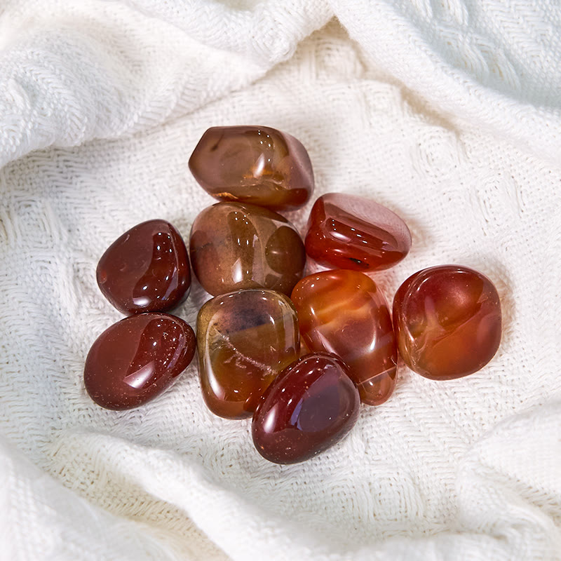 Pierre roulée en vrac en agate rouge polie Olivenorma