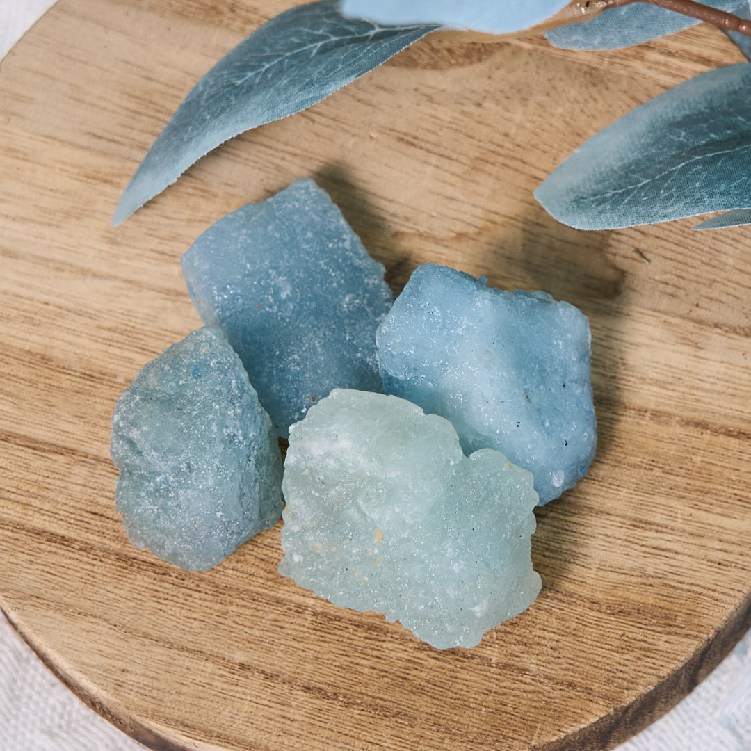 Aigue-marine brute naturelle en vrac, pierre roulée Olivenorma