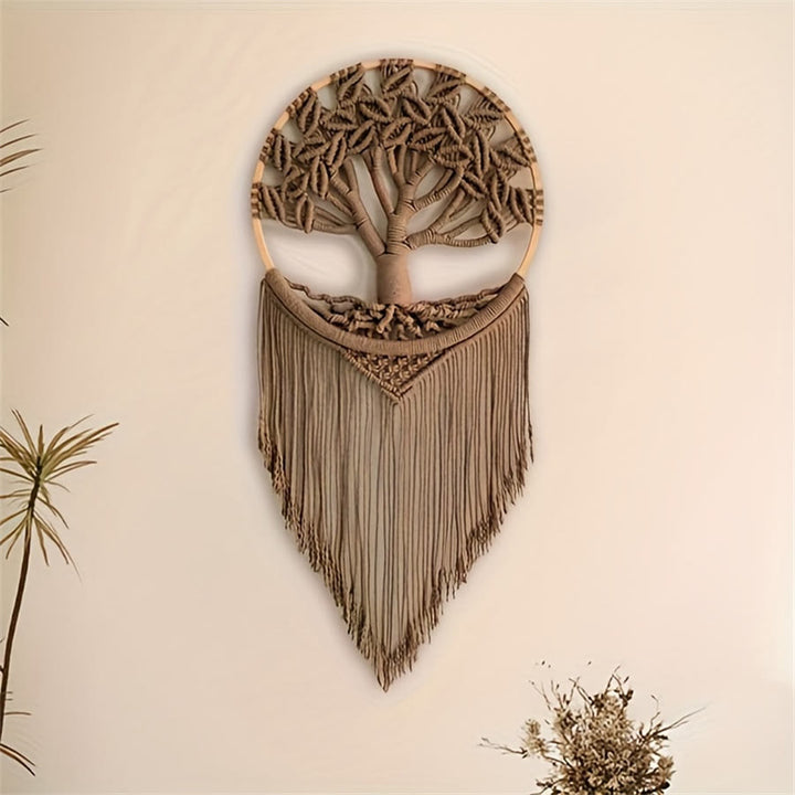 Décoration murale à suspendre en forme d'arbre de vie tissé à la main Olivenorma