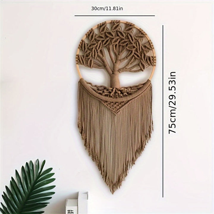 Décoration murale à suspendre en forme d'arbre de vie tissé à la main Olivenorma