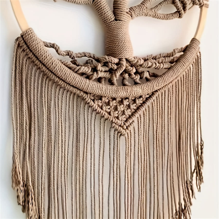 Décoration murale à suspendre en forme d'arbre de vie tissé à la main Olivenorma