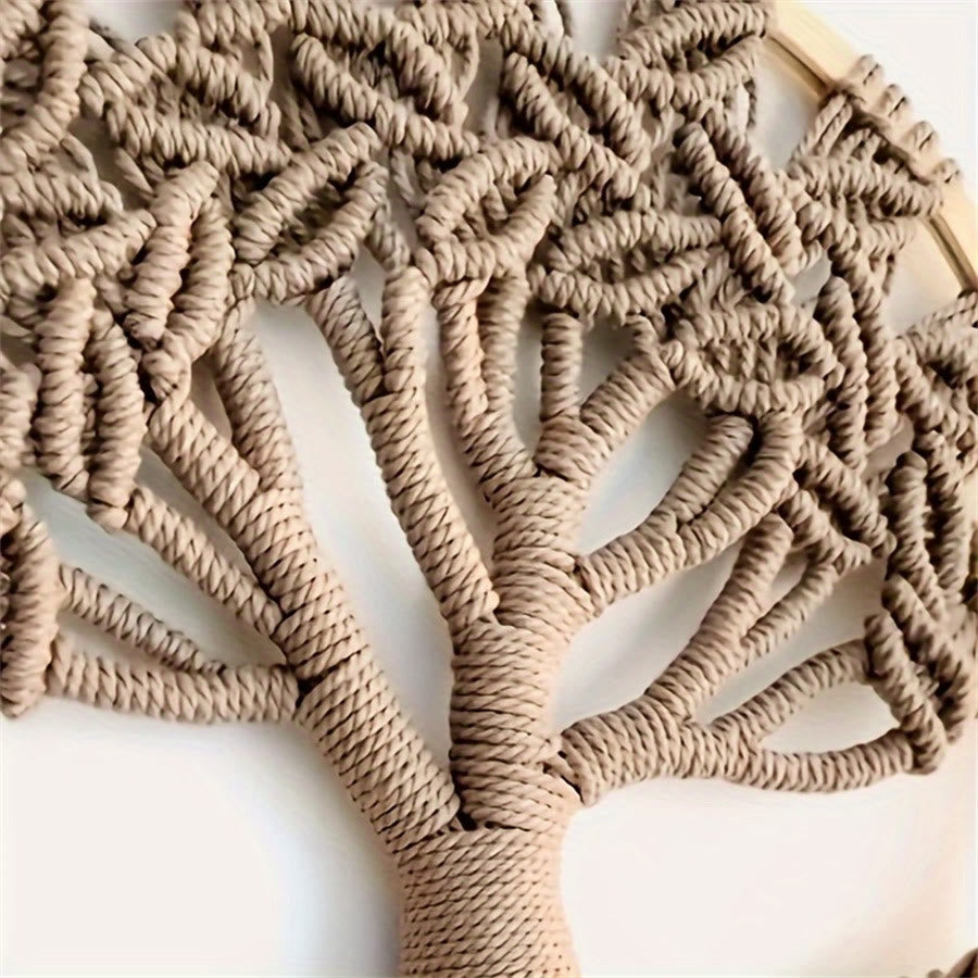 Décoration murale à suspendre en forme d'arbre de vie tissé à la main Olivenorma