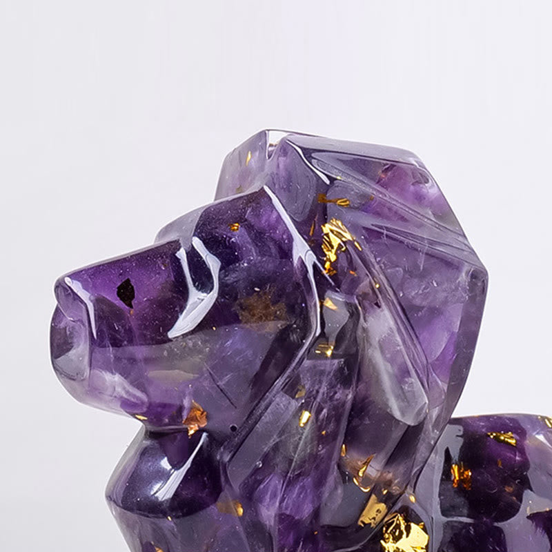 Décoration en pierre précieuse de lion en pierre naturelle Olivenorma