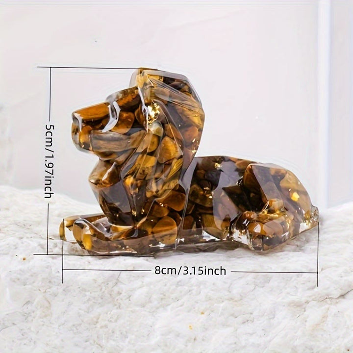 Décoration en pierre précieuse de lion en pierre naturelle Olivenorma