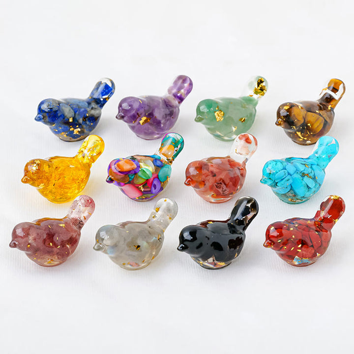 Sculpture d'oiseau en cristal naturel Olivenorma Décoration en pierres précieuses