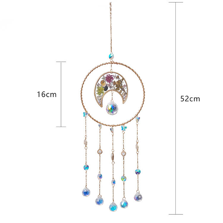Pendentif carillon éolien en forme de lune avec impression époxy Olivenorma