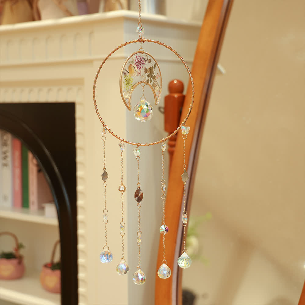 Pendentif carillon éolien en forme de lune avec impression époxy Olivenorma