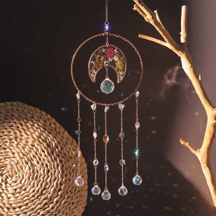 Pendentif carillon éolien en forme de lune avec impression époxy Olivenorma
