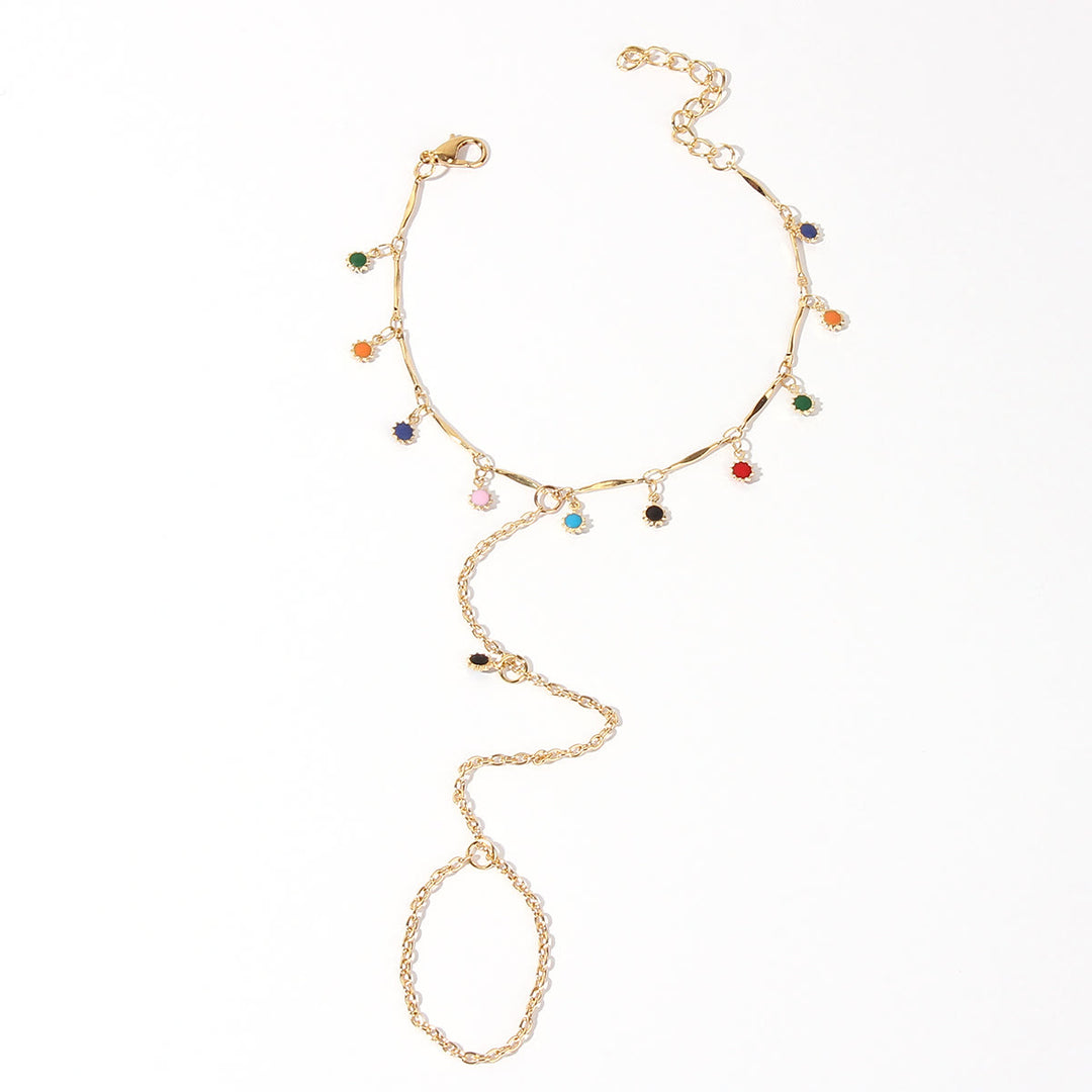 Chaîne de cheville pour sandales pieds nus avec pierres précieuses naturelles Olivenorma