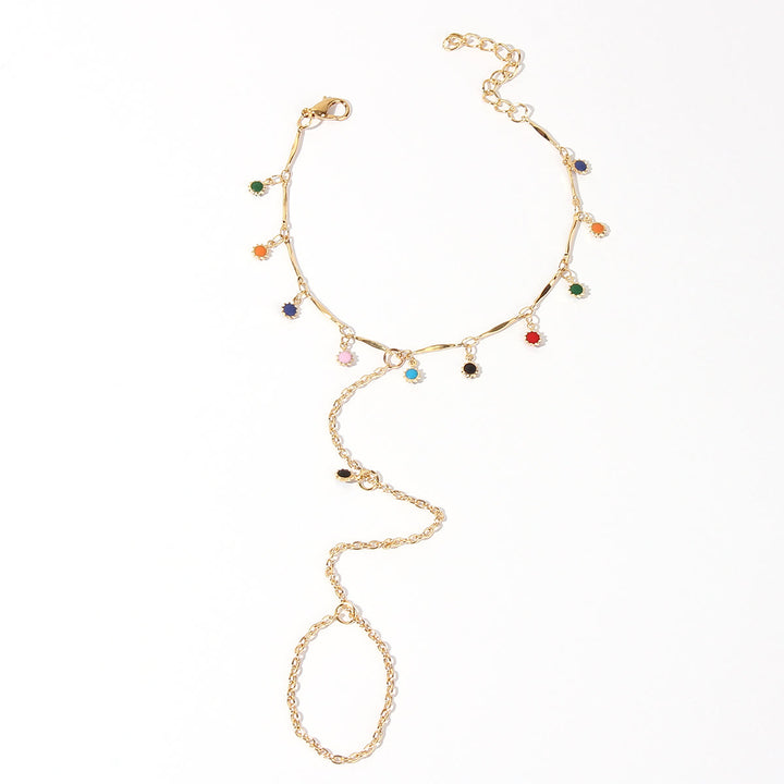 Chaîne de cheville pour sandales pieds nus avec pierres précieuses naturelles Olivenorma