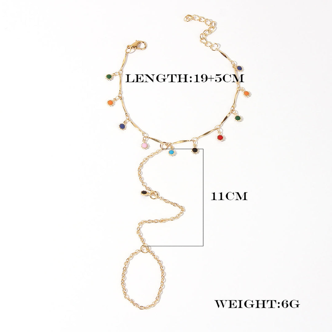 Chaîne de cheville pour sandales pieds nus avec pierres précieuses naturelles Olivenorma