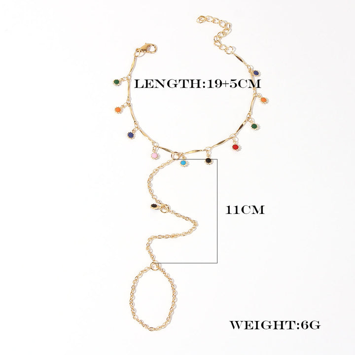 Chaîne de cheville pour sandales pieds nus avec pierres précieuses naturelles Olivenorma