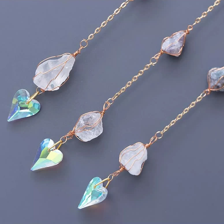 Carillon éolien avec pendentif en gravier fluorite et lune Olivenorma