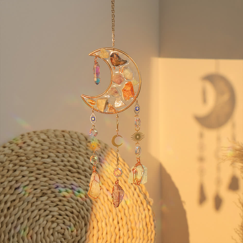 Carillon éolien lunaire en pierre époxy naturelle colorée Olivenorma