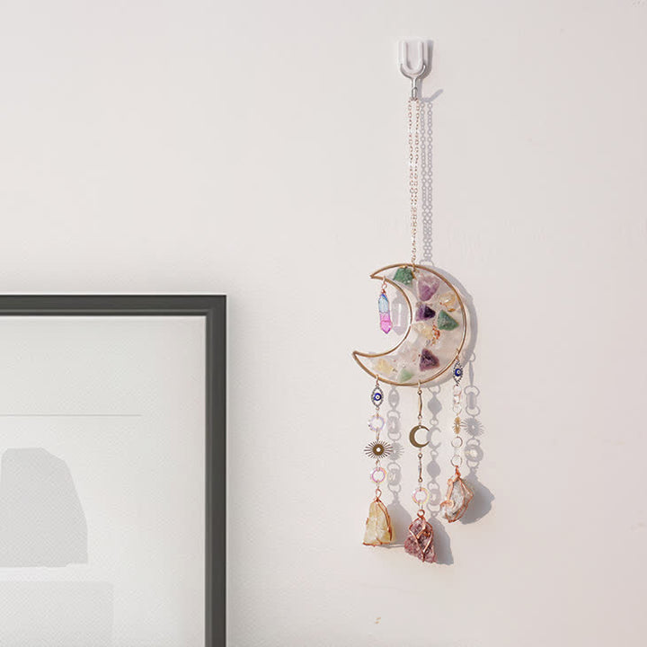 Carillon éolien lunaire en pierre époxy naturelle colorée Olivenorma