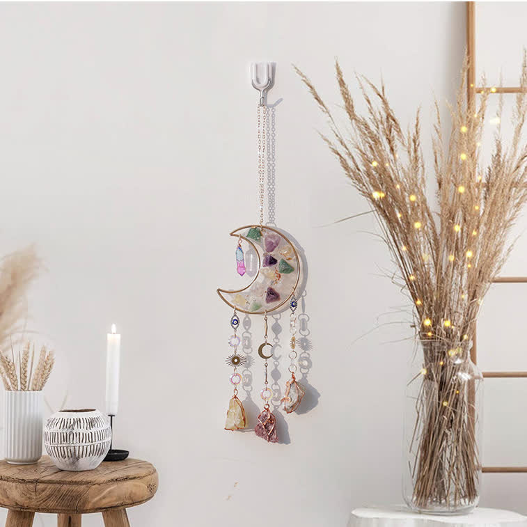 Carillon éolien lunaire en pierre époxy naturelle colorée Olivenorma