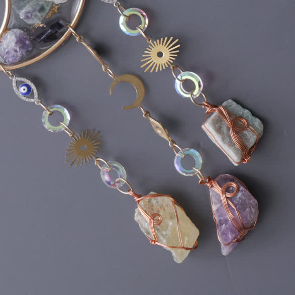 Carillon éolien lunaire en pierre époxy naturelle colorée Olivenorma