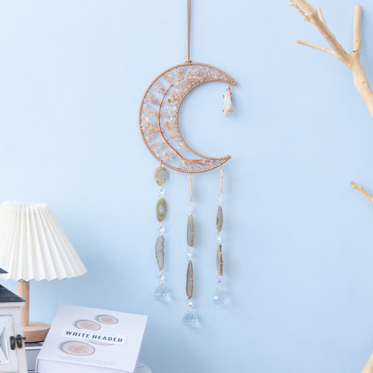 Carillon éolien en forme d'arbre de vie avec gravier citrine Olivenorma