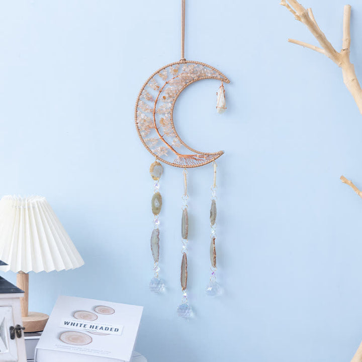 Carillon éolien en forme d'arbre de vie avec gravier citrine Olivenorma