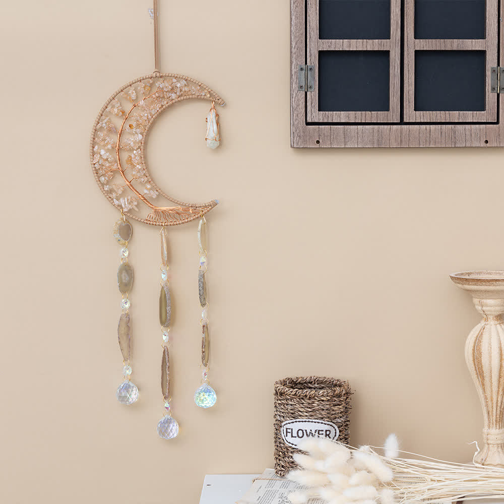 Carillon éolien en forme d'arbre de vie avec gravier citrine Olivenorma