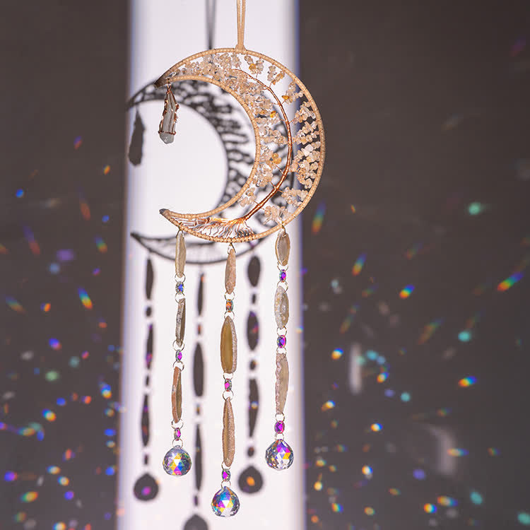 Carillon éolien en forme d'arbre de vie avec gravier citrine Olivenorma