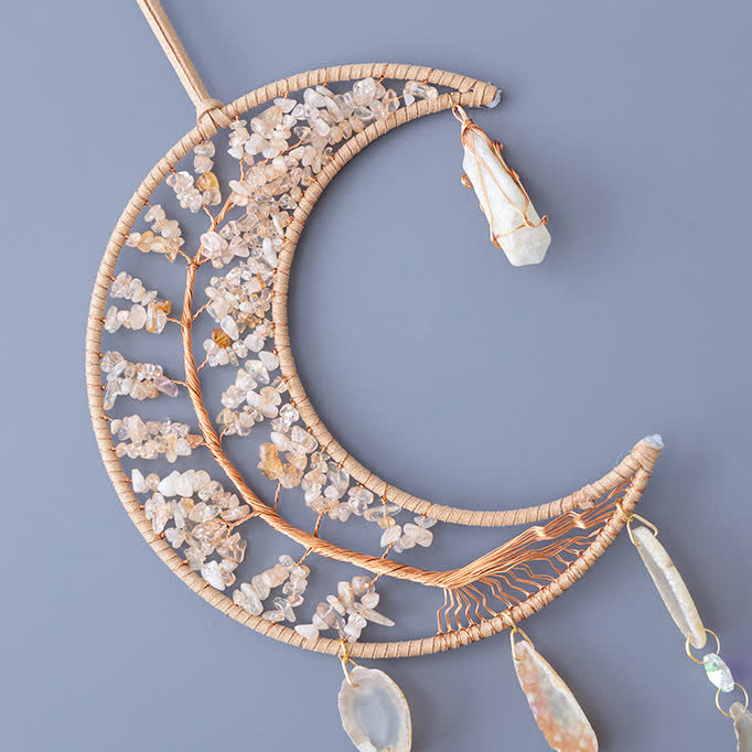 Carillon éolien en forme d'arbre de vie avec gravier citrine Olivenorma