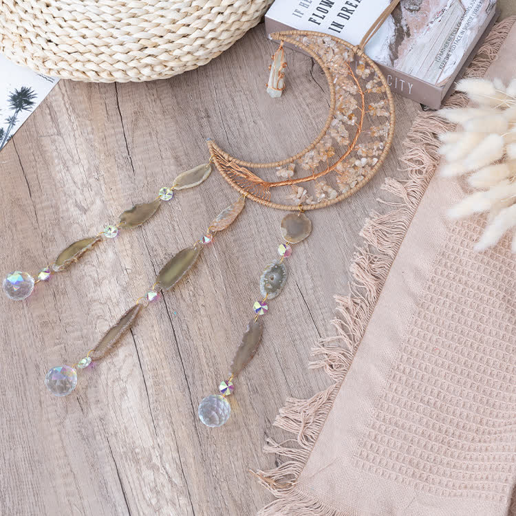 Carillon éolien en forme d'arbre de vie avec gravier citrine Olivenorma