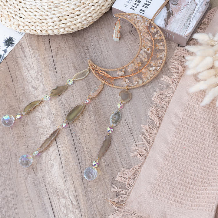 Carillon éolien en forme d'arbre de vie avec gravier citrine Olivenorma