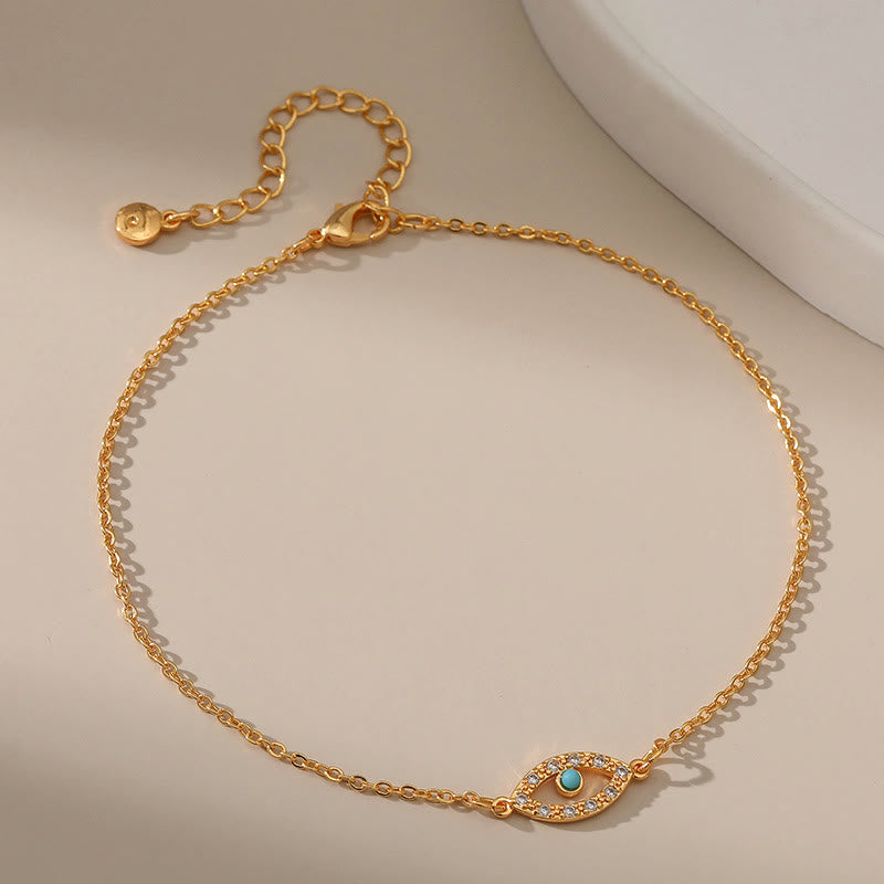 Bracelet de cheville Olivenorma Evil Eye Turquoise Chaine de cheville