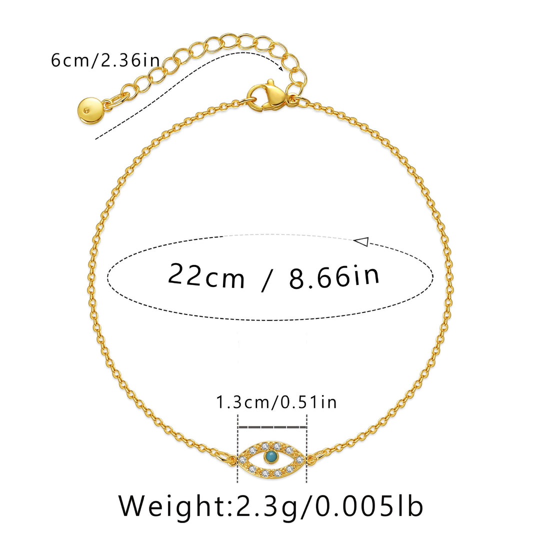 Bracelet de cheville Olivenorma Evil Eye Turquoise Chaine de cheville