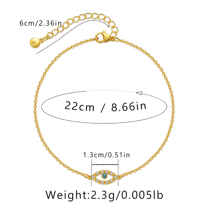 Bracelet de cheville Olivenorma Evil Eye Turquoise Chaine de cheville