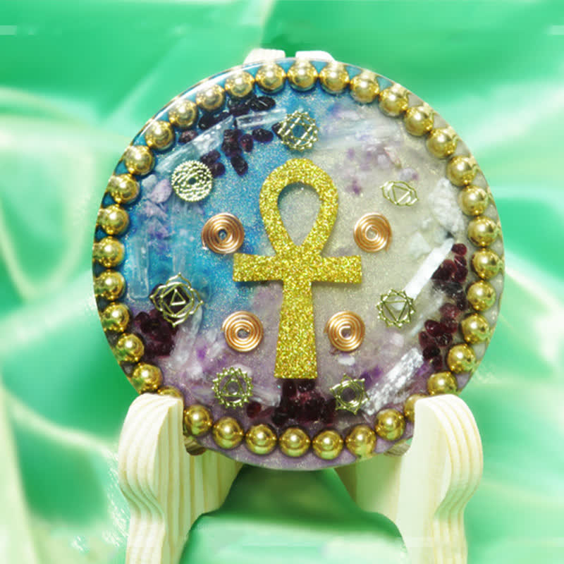 Décoration en résine de pierre naturelle Ankh Olivenorma