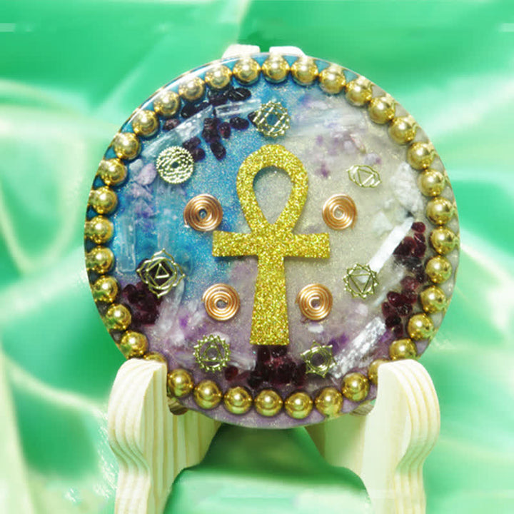 Décoration en résine de pierre naturelle Ankh Olivenorma