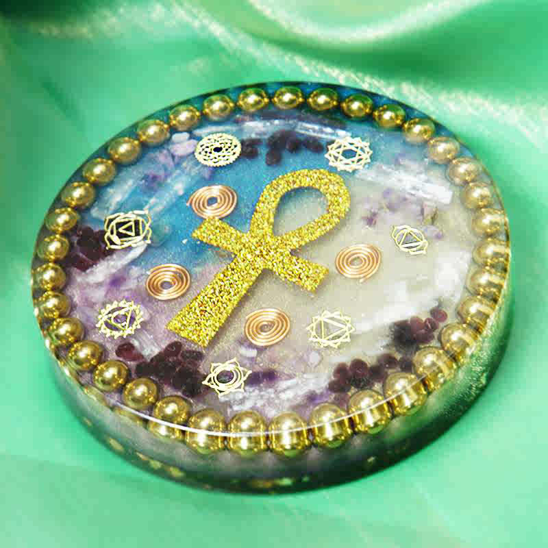 Décoration en résine de pierre naturelle Ankh Olivenorma