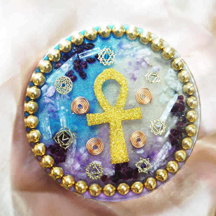 Décoration en résine de pierre naturelle Ankh Olivenorma