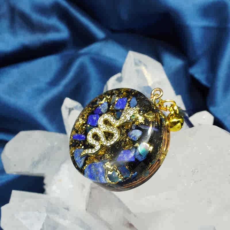 Collier d'orgone en obsidienne et lapis-lazuli naturel Olivenorma