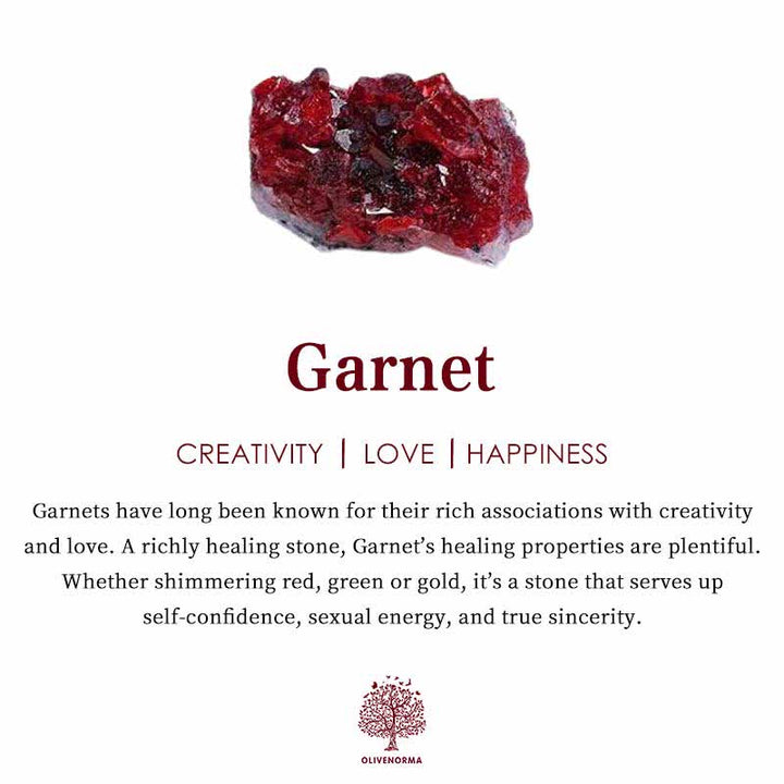 Collier orgonite en pierre solaire naturelle grenat Olivenorma