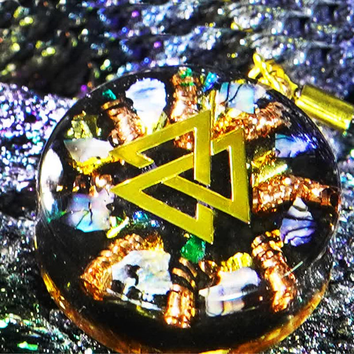 Collier Orgonite Tourmaline Nacre Hématite Olivenorma