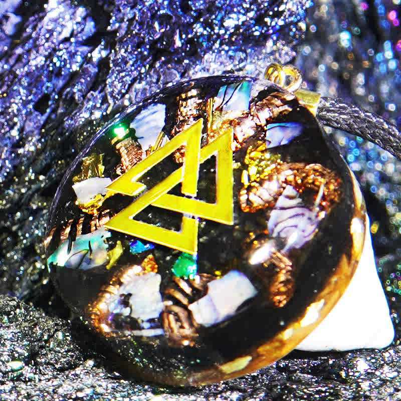 Collier Orgonite Tourmaline Nacre Hématite Olivenorma