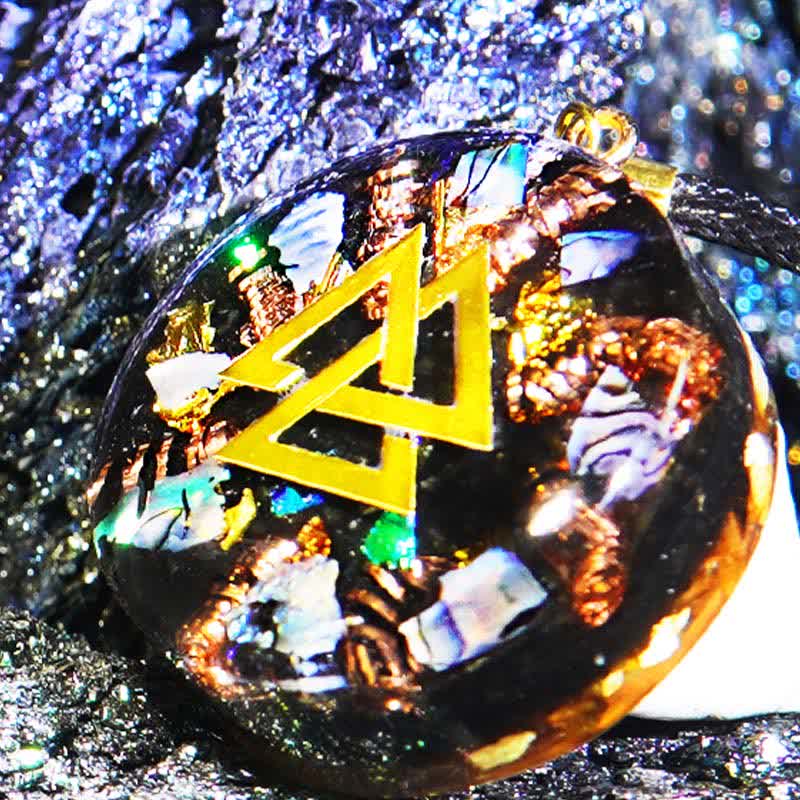 Collier Orgonite Tourmaline Nacre Hématite Olivenorma