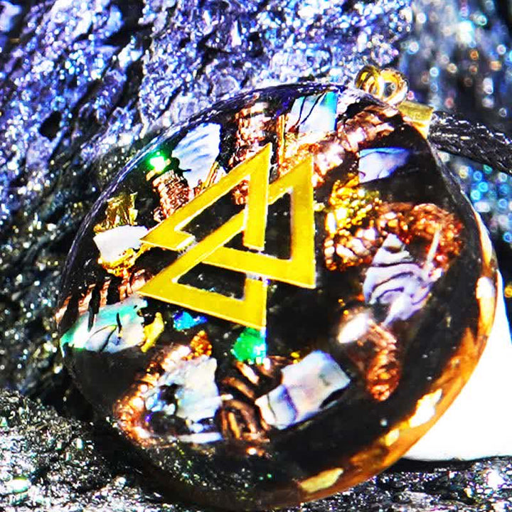 Collier Orgonite Tourmaline Nacre Hématite Olivenorma